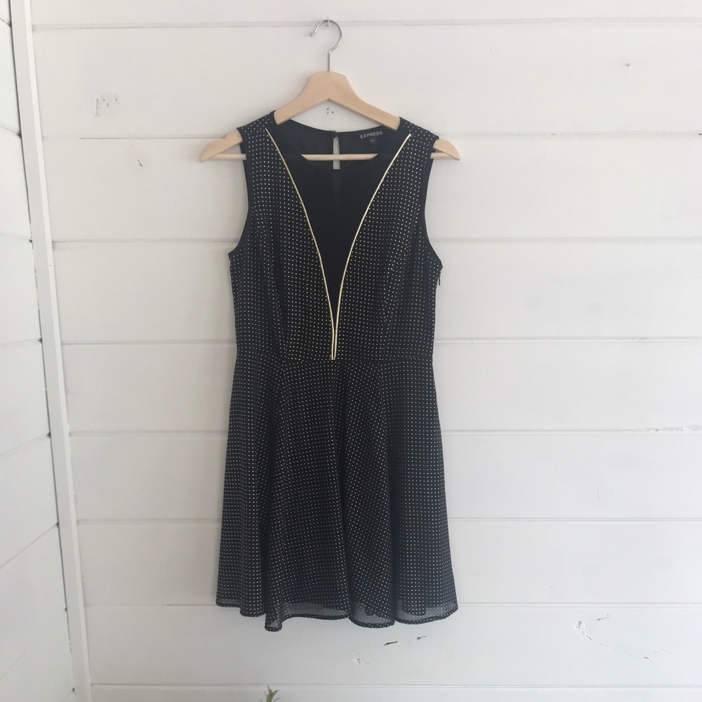Express black and gold dress